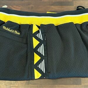 NWT Mitchell & Ness Black and Yellow Athletic Shorts